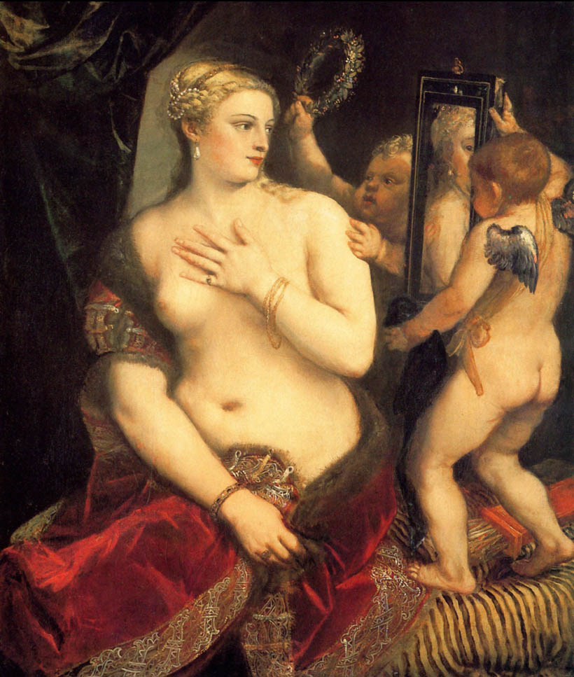 The Titian painting Venus with a Mirror, from which Severin gets the idea of Venus in furs.